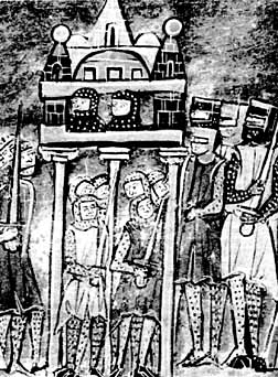 Prise de Nicée par les croisés, dans 'Histoire de la guerre sainte' de Guillaume de Tyr, XIIIe siècle, Ms fr. 5220, fol. 45v., Bibliothèque de l'Arsenal.