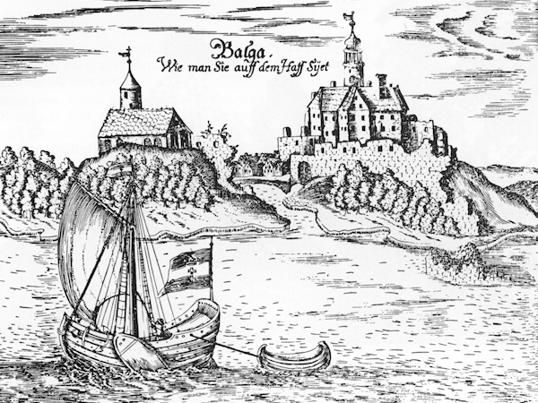 Vue historique du château de Balga - 1684