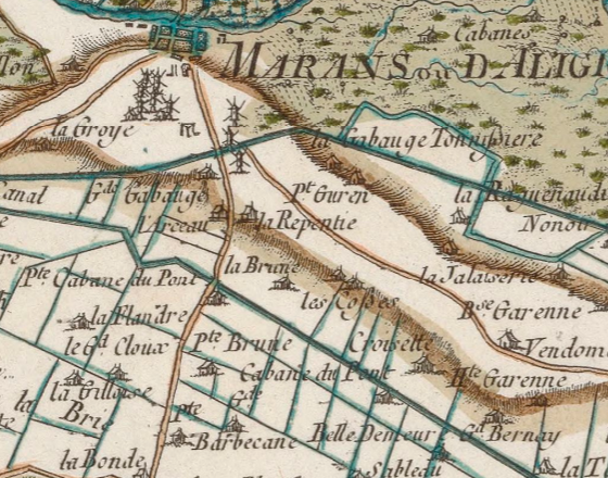 Bernay sur la carte de Cassini