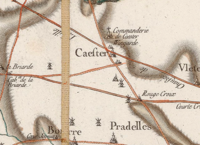 Borre & Caestre sur la carte de Cassini