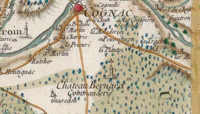 Châteaubernard sur la carte de Cassini