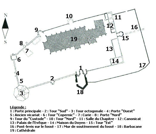 Plan du château de Frombork