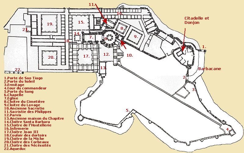 Plan de l'ensemble du Couvent du Christ de Tomar