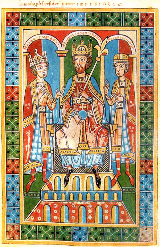 Miniature de l'empereur germanique Frédéric 1er Barberousse de Hohenstaufen