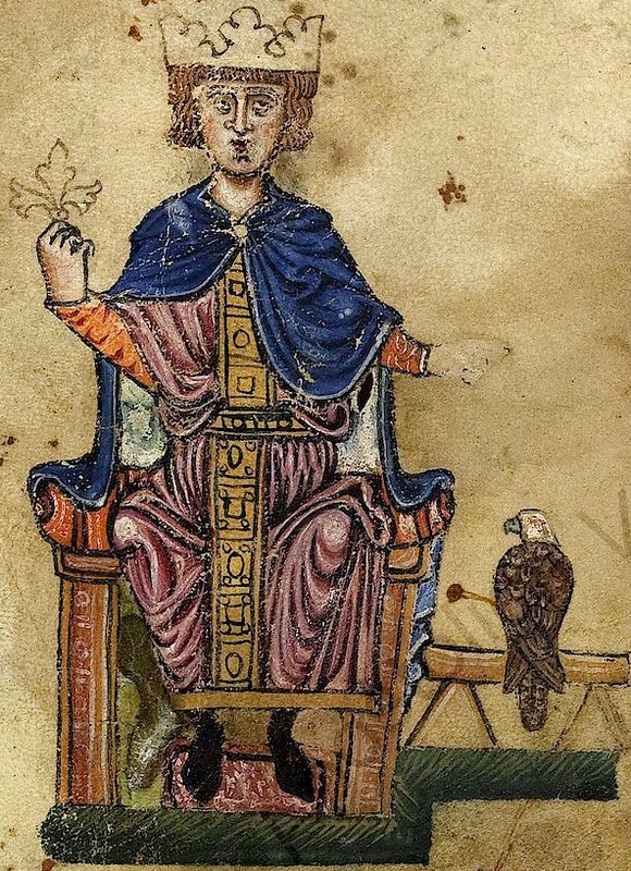 Miniature de l'empereur germanique Frédéric II de Hohenstaufen