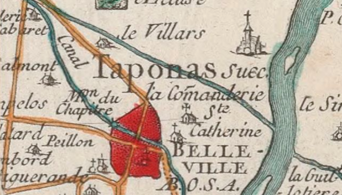 Belleville sur la carte de Cassini