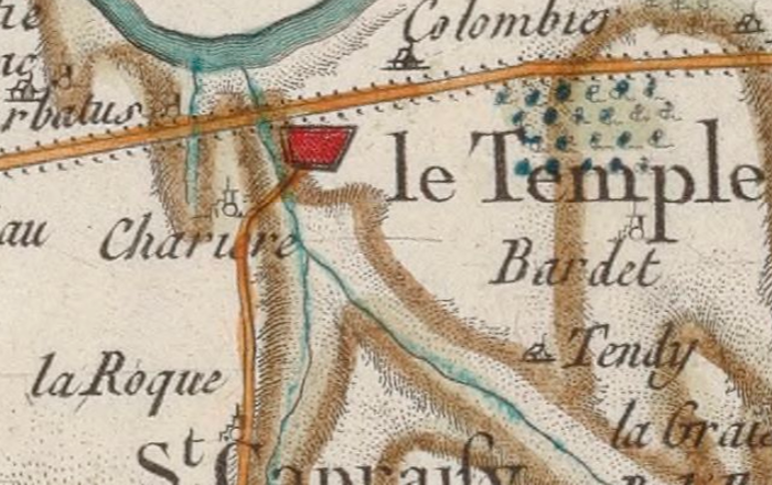 Le Temple-sur-Lot sur la carte de Cassini