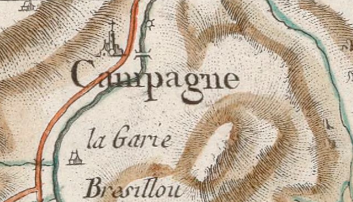 Campagne sur la carte de Cassini