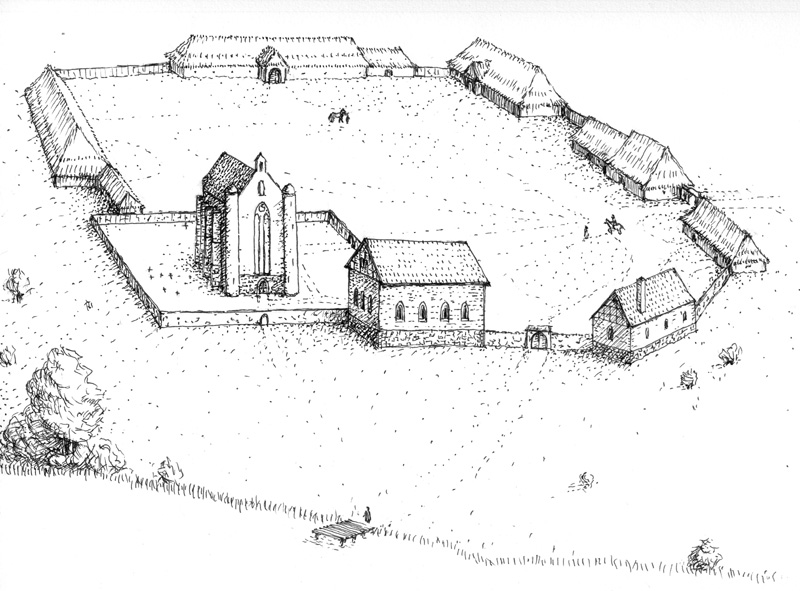 croquis de l'implantation de la commanderie - http://www.templariusze.org