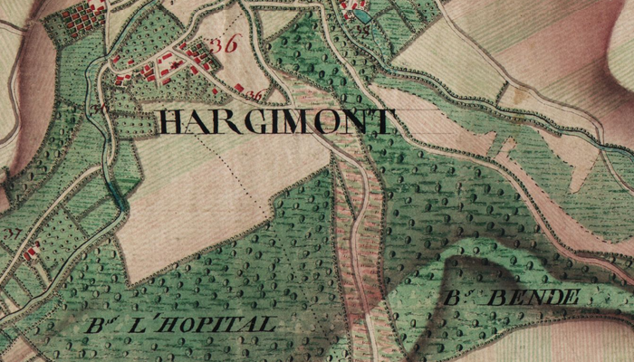 Hargimont sur la carte de Ferraris