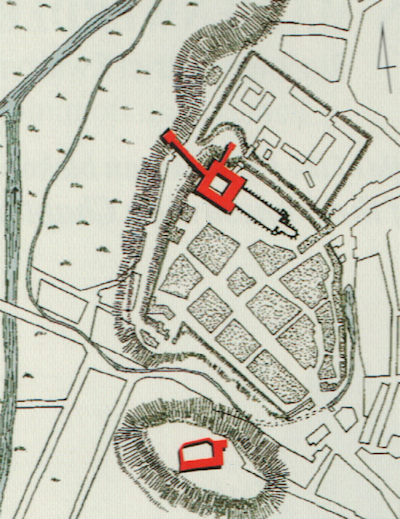 Emplacement des deux châteaux de Kwidzyn