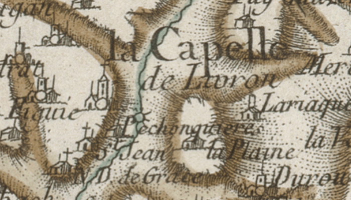 Lacapelle-Livron sur la carte de Cassini