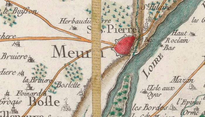 Meung - Saint-PIerre sur la carte de Cassini