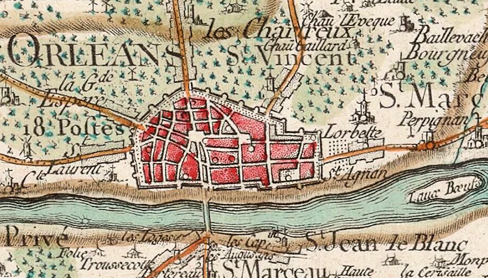 Saint-Marc d'Orléans sur la carte de Cassini