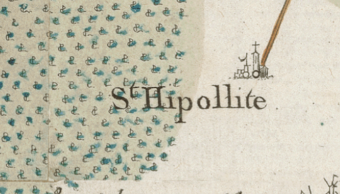 Saint-Hippolyte sur la carte de Cassini