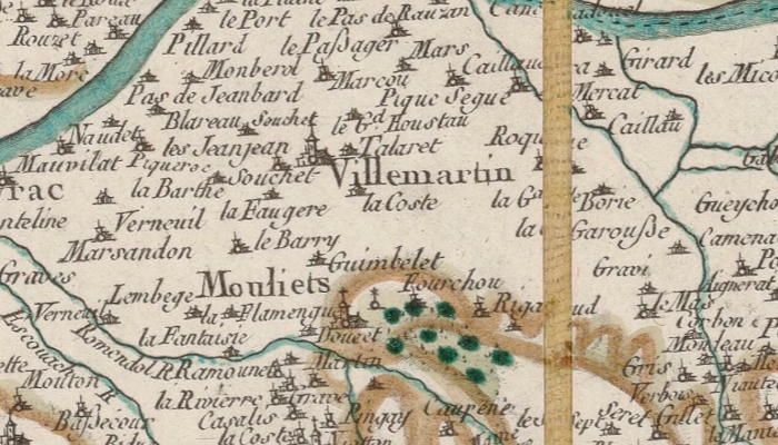 Villemartin sur la carte de Cassini 