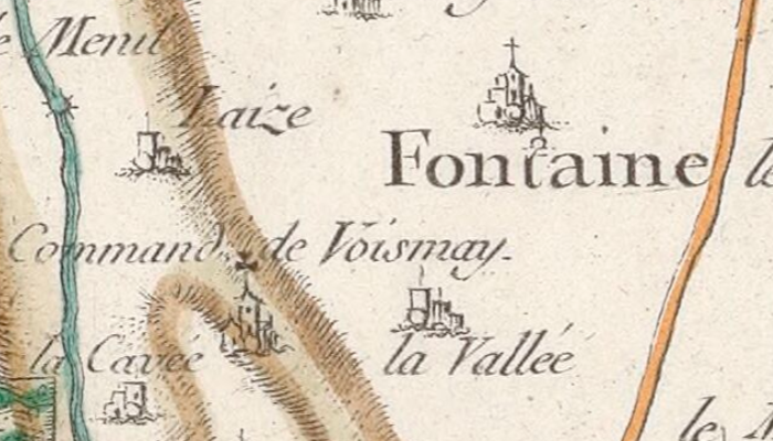 Voismer sur la carte de Cassini