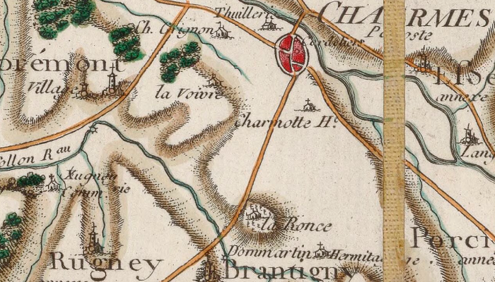 Xugney sur la carte de Cassini