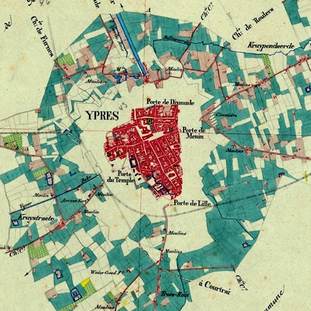 L'emplacement de la porte du Temple à Ypres